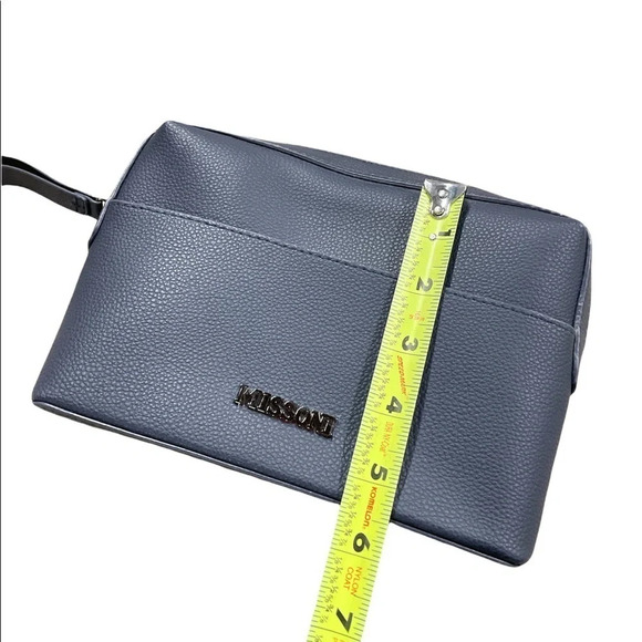 NEW Missoni Dark Blue Silver Hardware Zip Pouch Bag - Picture 9 of 12